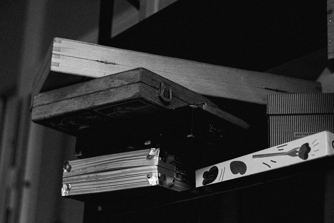 audio equipment on shelf