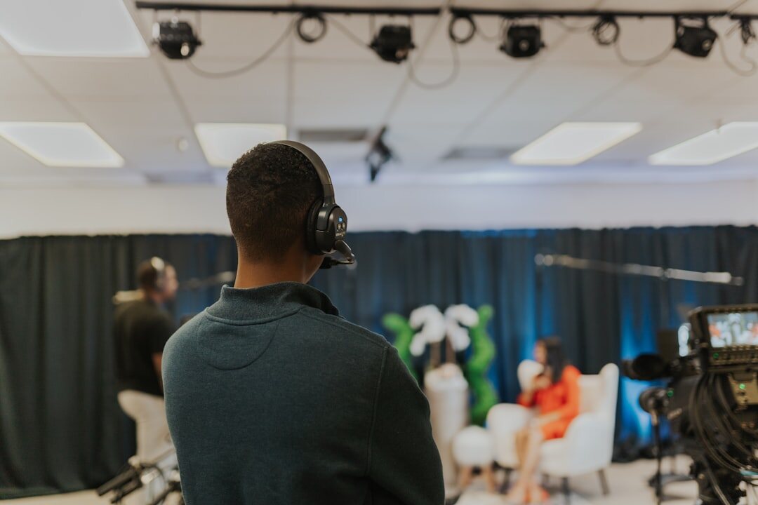 group discussion in studio
