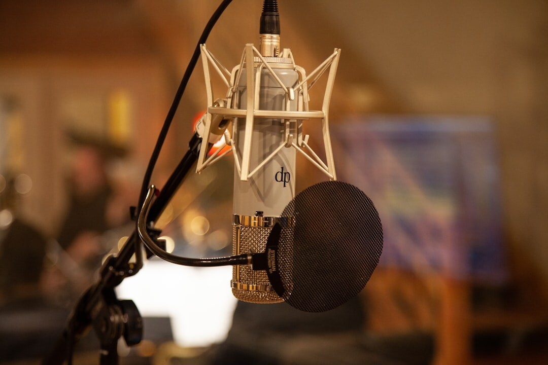 voice actor recording in studio