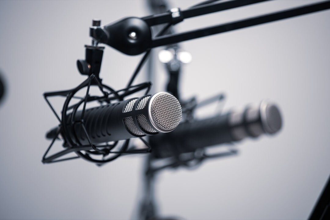 close up of podcast host