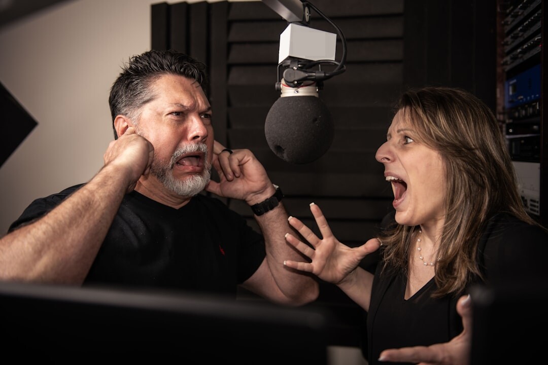 voice actor in recording booth
